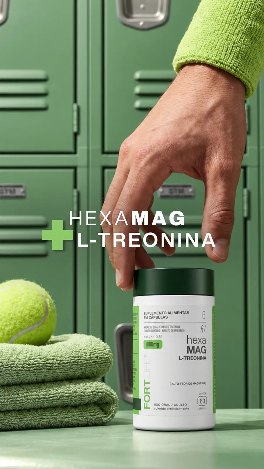 Pote de Hexa Mag no vestiário
